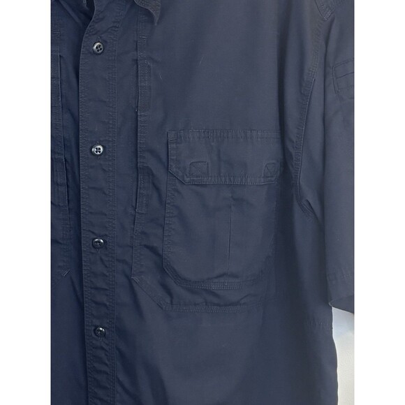 5.11 Tactical Taclite Pro Short Sleeve Button Up Black Shirt Men 2XL Workwear - Picture 7 of 12